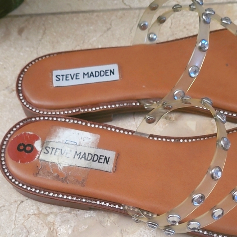 Steve Madden Tan Studded Sandals - Picture 8 of 10